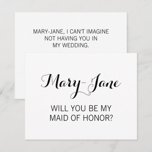 Bent u mijn meisje van Elegant Calligrafie? Kaart (Voorkant / Achterkant)