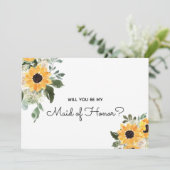 Bent u mijn meisje van het eervolle zonnebloemvoor kaart (Staand voorkant)