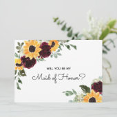 Bent u mijn meisje van het eervolle zonnebloemvoor kaart (Staand voorkant)