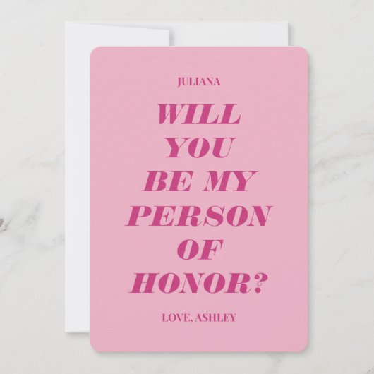 Bent u mijn persoon van eerlijkheid? Modern Roze Kaart (Voorkant)