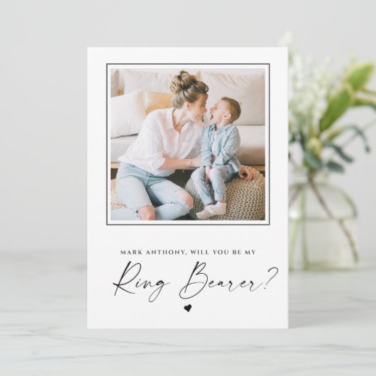 Bent u mijn "Ring Bearer"-fotokaart? (Staand voorkant)