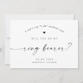 Bent u mijn Ring Bearer Modern Elegant Script? Kaart (Voorkant)