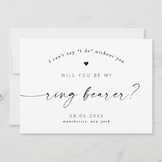 Bent u mijn Ring Bearer Modern Elegant Script? Kaart (Voorkant)