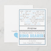 Bent u mijn Ringbearer Baby Blue/Grey Card? Kaart (Voorkant / Achterkant)