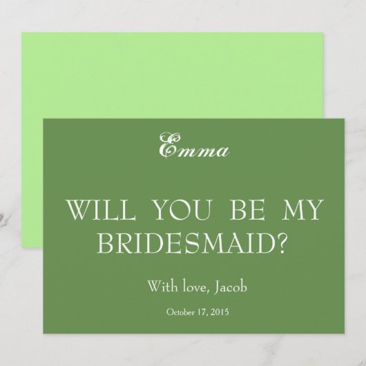 Bent u mijn uitnodiging voor het Bridesmaid? (Voorkant / Achterkant)