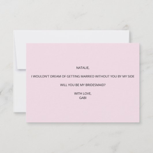 Bent u mijn uitnodiging voor het Bridesmaid? (Achterkant)