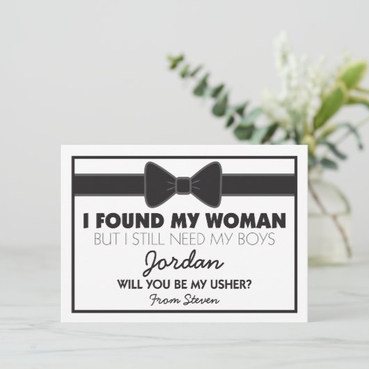 Bent u mijn Usher Black/White Bow-Stropdas? Kaart (Staand voorkant)