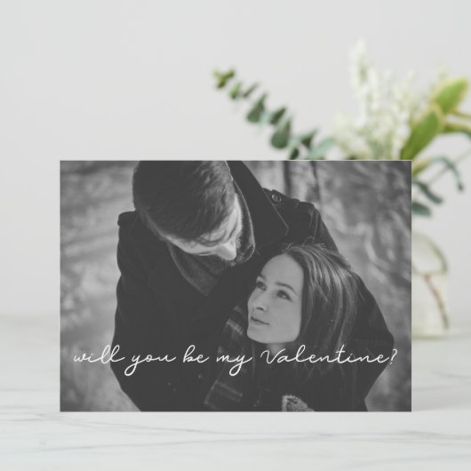 Bent u mijn Valentijn fotokaart? Feestdagenkaart (Staand voorkant)