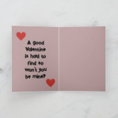 Bent u mijn Valentijn-gevouwen kaart? Bedankkaart (Binnen)