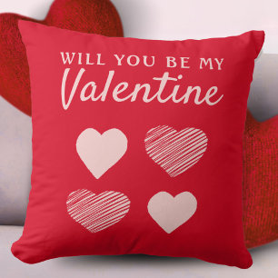 Bent u mijn Valentijn Hearts Valentijn Dag? Kussen