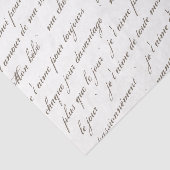 Bent u mijn Valentijn in het Franse script? Tissuepapier (Detail)