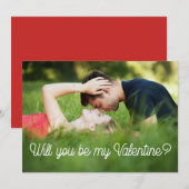 Bent u mijn Valentijn moderne fotokaart? Feestdagenkaart (Voorkant / Achterkant)