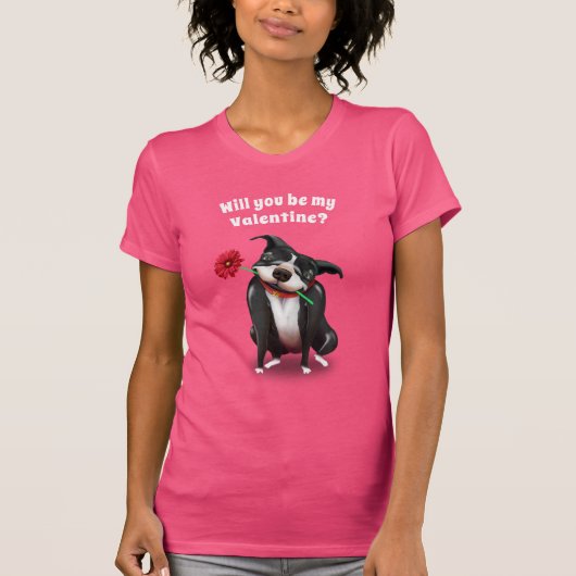 Bent u mijn Valentijn Pit Bull Womens T-shirts? T-shirt (Voorkant)