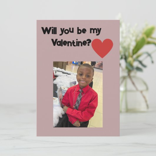 Bent u mijn Valentijn platte kaart? Bedankkaart (Staand voorkant)