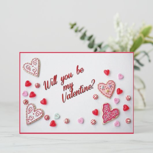 Bent u mijn Valentijn platte kaart? Kaart (Staand voorkant)