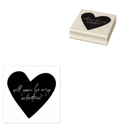Bent u mijn Valentijn Script Font Heart Ink? Rubberstempel (Gestempeld)