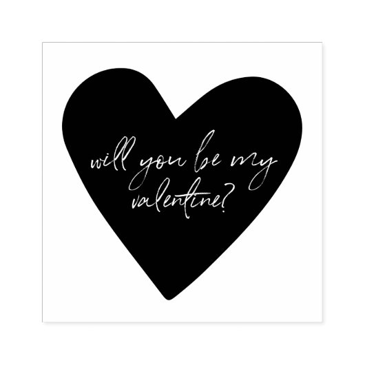 Bent u mijn Valentijn Script Font Heart Ink? Rubberstempel (Afrduk)