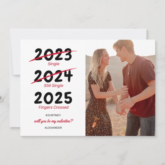 Bent u mijn Valentijnse fotofeestkaart? Feestdagenkaart (Voorkant)