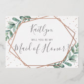 Bent u mijn vriend van Eucalyptus Geometric? Folie Uitnodiging (Voorkant)