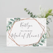 Bent u mijn vriend van Eucalyptus Geometric? Folie Uitnodiging (Staand Voorkant)