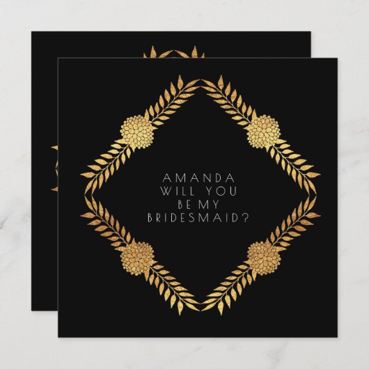 Bent u mijn zwarte bruidsmeisje kaart (Voorkant / Achterkant)