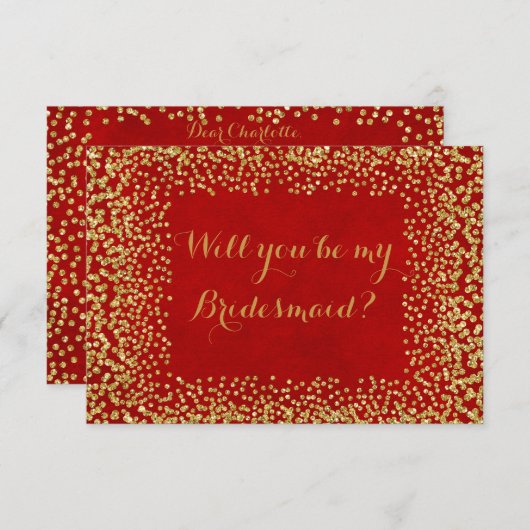 Bent u mijn zwarte rode goudConfetti? Kaart (Voorkant / Achterkant)