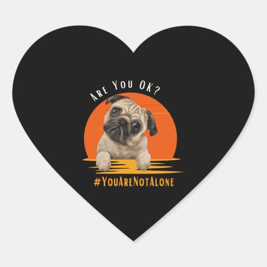 Bent u OK (Youarenotalone) Hart Sticker (Voorkant)