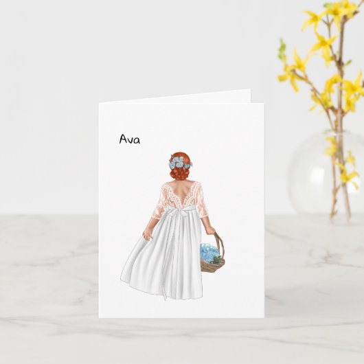 Bent u ons bloemmeisje? (Roodbaard meisje) Kaart (Gele Bloem)