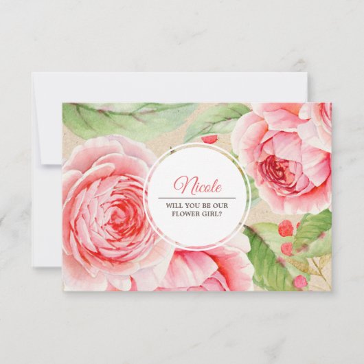 Bent u onze Bloemenmeisje? Aangepaste uitnodiginge Kaart (Voorkant)