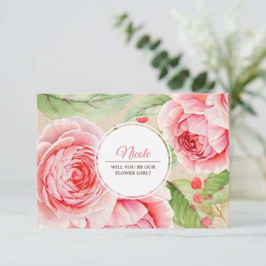 Bent u onze Bloemenmeisje? Aangepaste uitnodiginge Kaart (Staand voorkant)