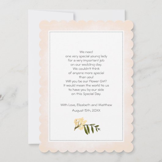 Bent u onze Bloemenmeisje? Blush Pink Peonies Kaart (Achterkant)