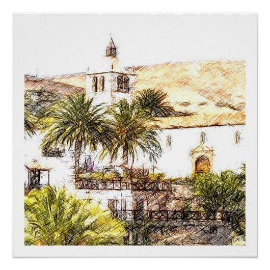 Bentancuria, Fuerteventura, Canarische Eilanden Perfect Poster (Voorkant)