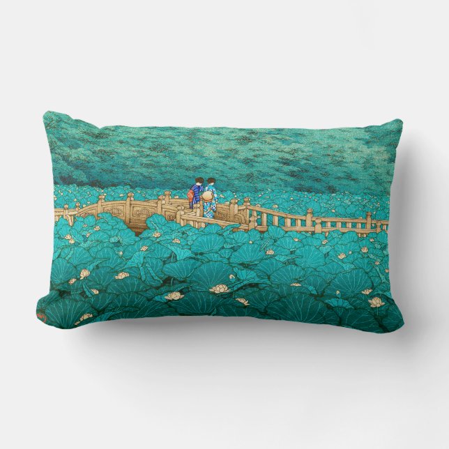 Benten Pond bij het sjiitische Kawase Hasui-japans Kussen (Voorkant)