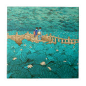 Benten Pond bij het sjiitische Kawase Hasui-japans Tegeltje (Voorkant)