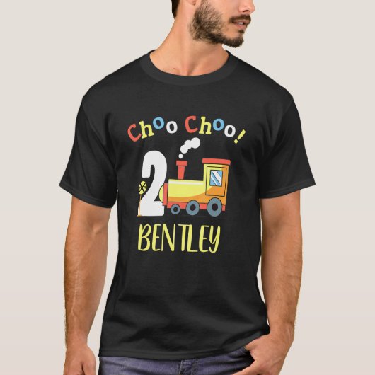 Bentley Choo Choo Twee trein 2e verjaardag draaien T-shirt (Voorkant)