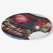 Bento Box Sushi Japans rijstvoedsel Papieren Bordje (Gekanteld)