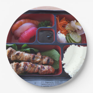 Bento Box Sushi Japans rijstvoedsel Papieren Bordje