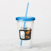 Bento-cartoon illustratie acryl drinkbeker (Achterkant)