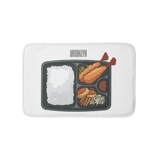 Bento-cartoon illustratie badmat (Voorkant)