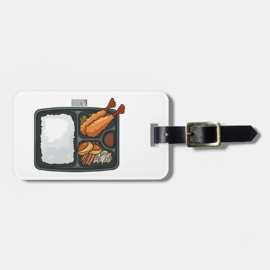 Bento-cartoon illustratie bagagelabel (Voorkant horizontaal)
