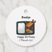 Bento-cartoon illustratie bedankjes labels (Achterkant)