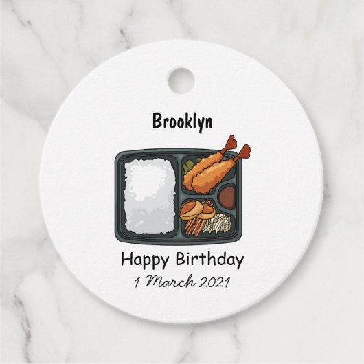 Bento-cartoon illustratie bedankjes labels (Voorkant)