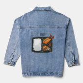 Bento-cartoon illustratie denim jacket (Achterkant)
