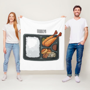 Bento-cartoon illustratie fleece deken