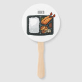Bento-cartoon illustratie handwaaier (Achterkant)