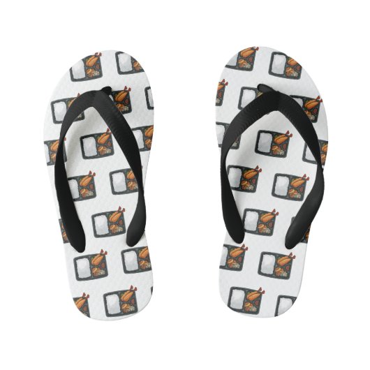 Bento-cartoon illustratie kinder teenslippers (Voetbed)