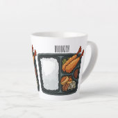 Bento-cartoon illustratie latte mok (Rechterhoek)