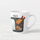 Bento-cartoon illustratie latte mok (Rechts)