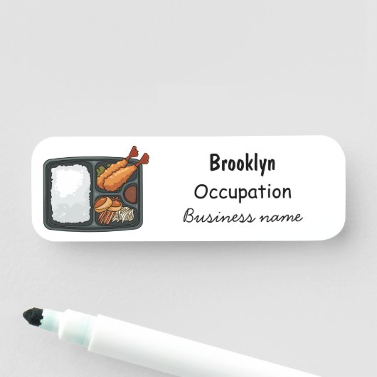 Bento-cartoon illustratie naamplaatje (In situ)