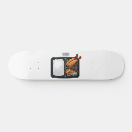 Bento-cartoon illustratie persoonlijk skateboard (Horizontaal)